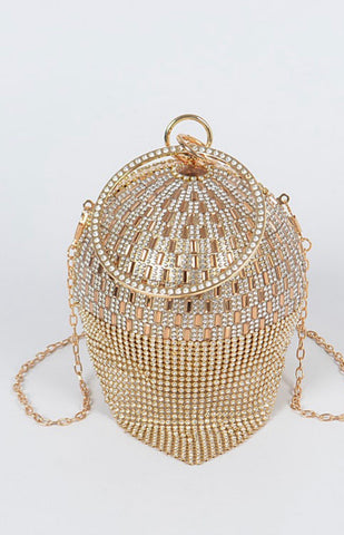 Rhinestone Ball Clutch