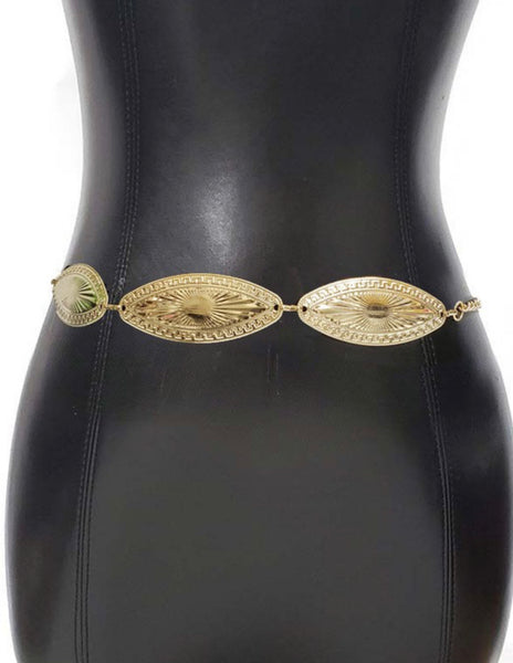 Oval Buckle Chain Belt