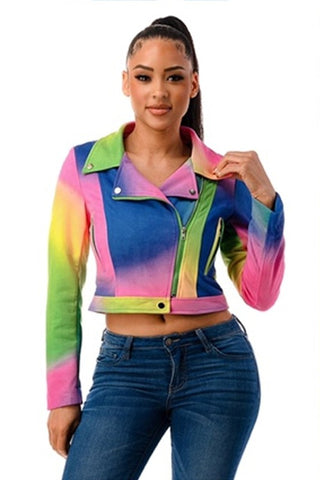 Splash of Color Biker Jacket