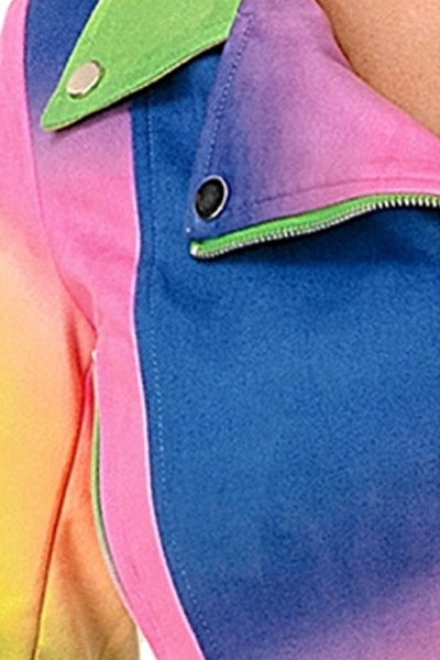 Splash of Color Biker Jacket