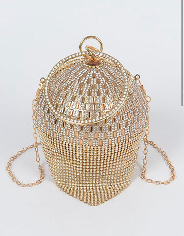 Rhinestone Ball Clutch